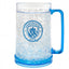 Manchester City FC Freezer Mug LKT Sport Frosted effect double walled gel filled freezer mug Featuring blue base, handle and Man City club crest Official licensed product Approx 420ml (14oz) Approx 15cm tall, 9cm in diameter With a swing tag Mugs