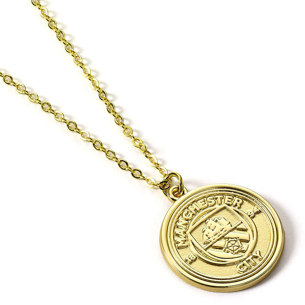 Manchester City FC Gold Finish Crest Necklace LKT Sport Football>Premier League>Manchester City FC Necklaces