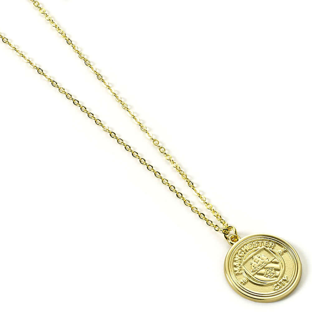 Manchester City FC Gold Finish Crest Necklace LKT Sport Football>Premier League>Manchester City FC Necklaces