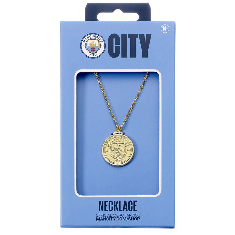 Manchester City FC Gold Finish Crest Necklace LKT Sport Football>Premier League>Manchester City FC Necklaces