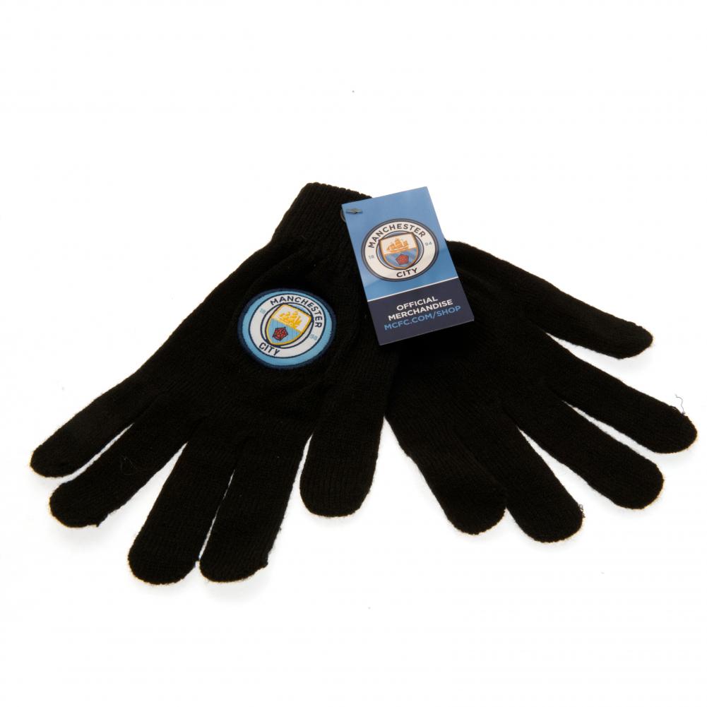 Manchester City FC Knitted Gloves Junior LKT Sport Football>Premier League>Manchester City FC Gloves & Mittens