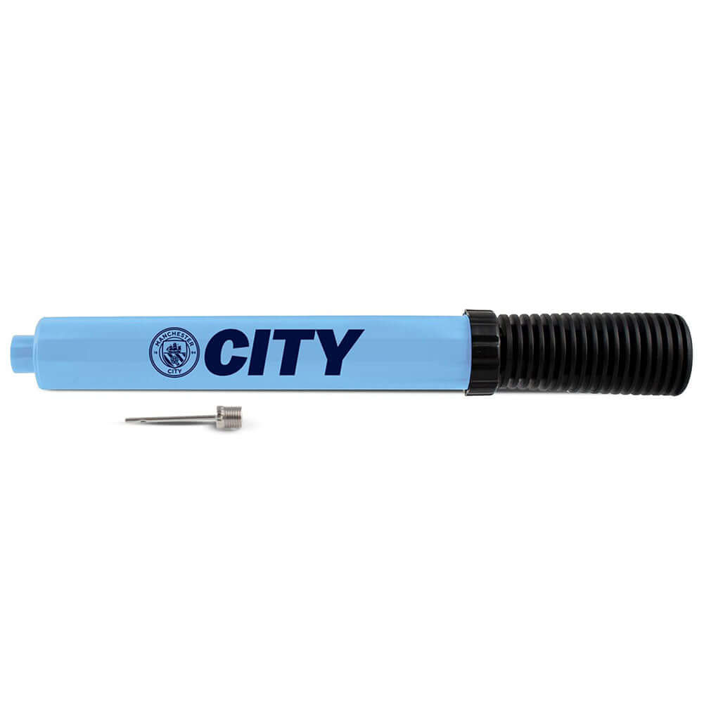 Manchester City FC Large Dual Action Football Pump LKT Sport Large blue dual action hand pump with a white City crest and textComes complete with needleOfficial licensed productApprox 25cm Ball Pumps