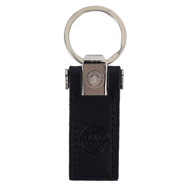 Manchester City FC Leather key Fob LKT Sport Executive leather keyring with a debossed City crestMetal keeper top and leather fob designOfficial licensed productFob approx 6cm x 3cm Keychains