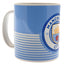 Manchester City FC Linea Mug LKT Sport Ceramic everyday coffee mug Linea design featuring a full colour Man City club crest Glazed kiln fired finish with white handle Official licensed product Approx 315ml (11oz) Approx 9cm tall, 8cm in diameter In a prin