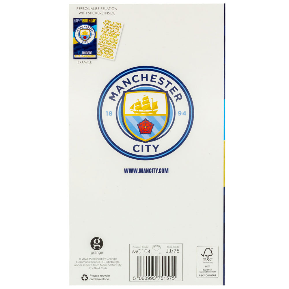 Manchester City FC Personalised Birthday Card LKT Sport Football>Premier League>Manchester City FC Greeting Cards