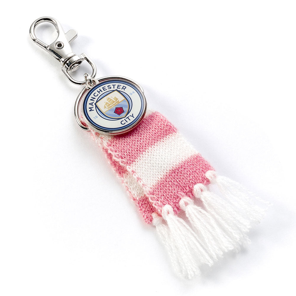 Manchester City FC Pink Bar Scarf Bag Charm LKT Sport Football>Premier League>Manchester City FC Keychains