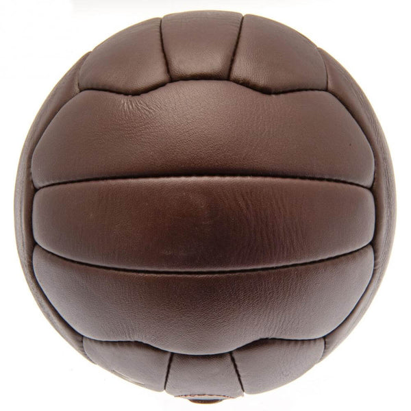 Manchester City FC Retro Heritage Football LKT Sport Genuine leather heritage footballFeaturing gold debossed print Man City crest and text18 panel retro style ball with stitched featureOfficial licensed productSize 5 footballApprox 69cm in circumference