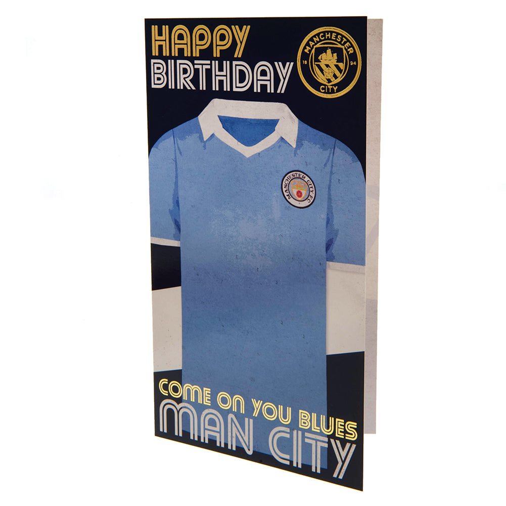 Manchester City FC Retro Shirt Birthday Card LKT Sport Football>Premier League>Manchester City FC Greeting Cards