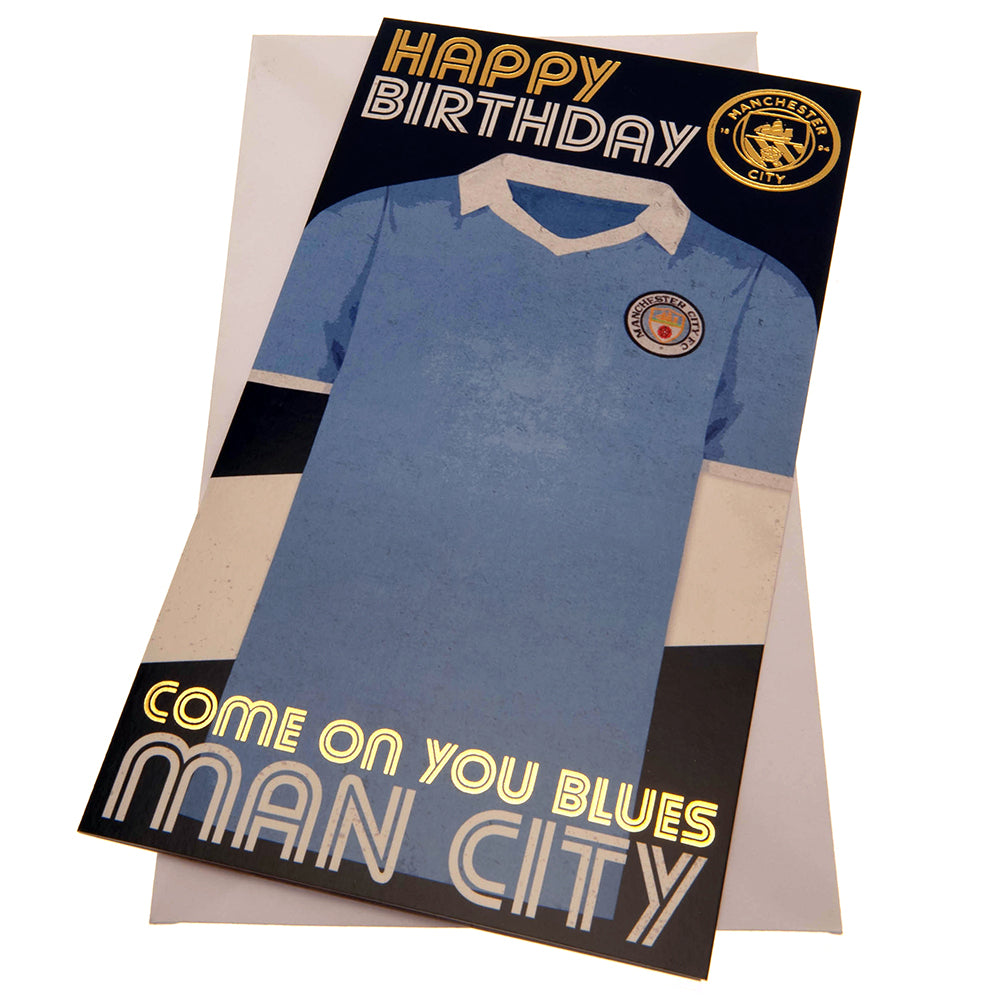 Manchester City FC Retro Shirt Birthday Card LKT Sport Football>Premier League>Manchester City FC Greeting Cards