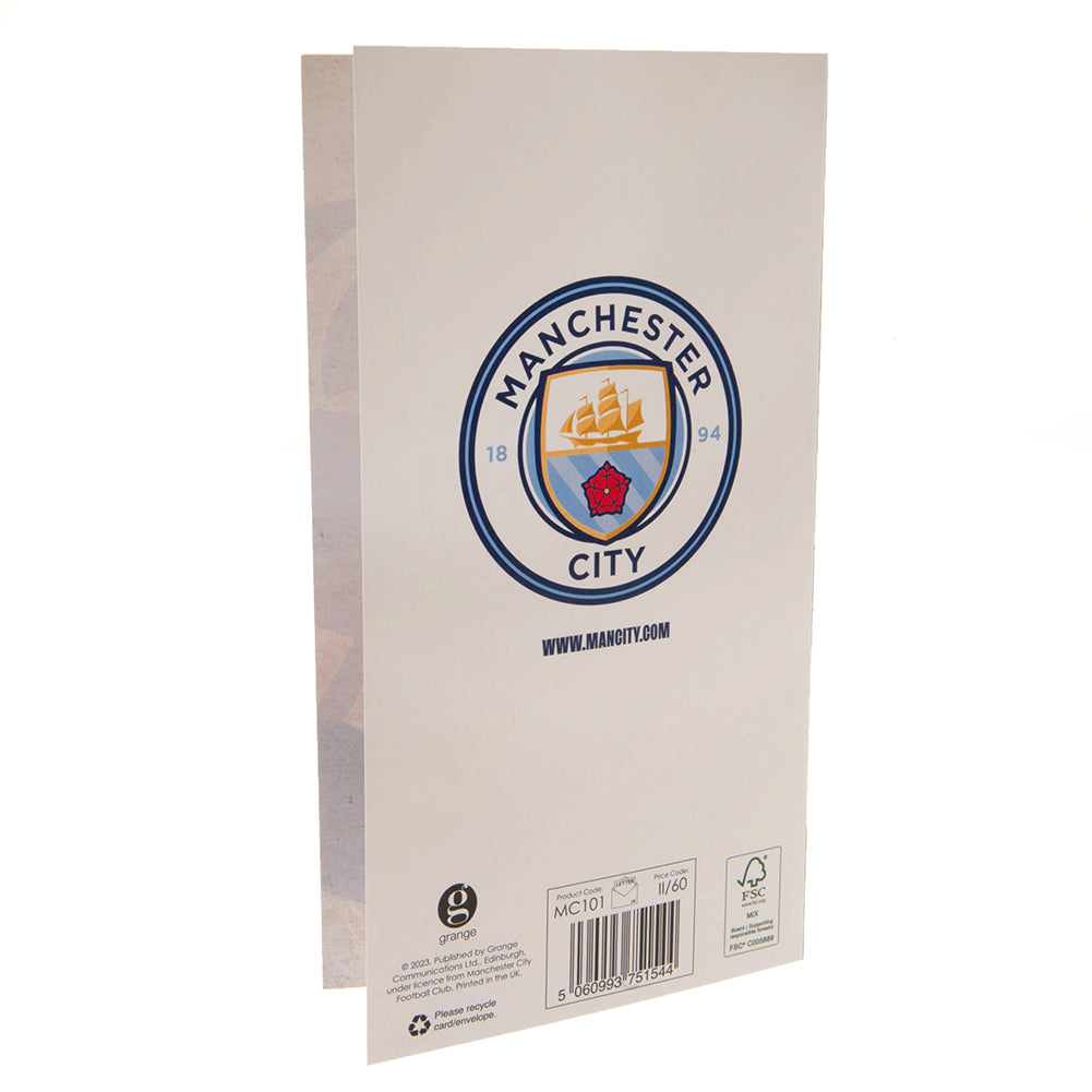 Manchester City FC Retro Shirt Birthday Card LKT Sport Football>Premier League>Manchester City FC Greeting Cards