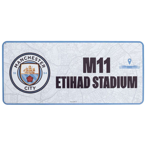Manchester City FC Route To Sign LKT Sport Gloss finish design stamped metal wall signFeaturing a street map view on route to Etihad StadiumReady to hang on the wall with four small holes for fixingOfficial licensed productApprox 40cm x 18cm Novelty Signs