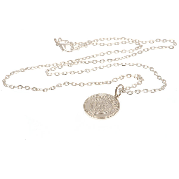 Manchester City FC Silver Plated Boxed Pendant LKT Sport Silver plated pendant and necklaceFeaturing a City crest pendant on a chain necklaceWith a lobster claspOfficial licensed productNecklace approx 50cm (20 inches)Pendant approx 20mm x 18mm Charms & P