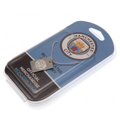 Manchester City FC Silver Plated Dog Tag & Chain LKT Sport Football>Premier League>Manchester City FC Necklaces