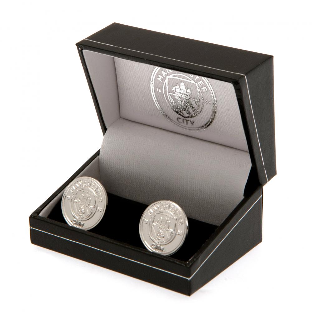 Manchester City FC Silver Plated Formed Cufflinks LKT Sport Football>Premier League>Manchester City FC Cufflinks