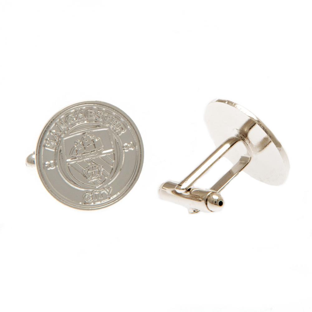 Manchester City FC Silver Plated Formed Cufflinks LKT Sport Football>Premier League>Manchester City FC Cufflinks