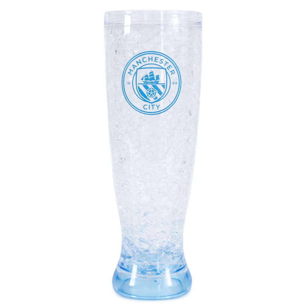 Manchester City FC Slim Freezer Mug LKT Sport Frosted effect double walled gel filled freezer mugFeaturing a blue base and Manchester City FC club crestOfficial licensed productApprox 400ml (13oz)Approx 24cm tall, 8cm in diameter Mugs