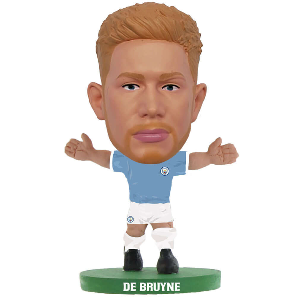 Manchester City FC SoccerStarz De Bruyne LKT Sport Kevin De Bruyne Soccerstarz collectable figureFeatures classic Man City home kitStands 5cm tall on a green baseOfficial licensed productApprox 5cm x 2.5cm x 2.5cm Action Figures Main image