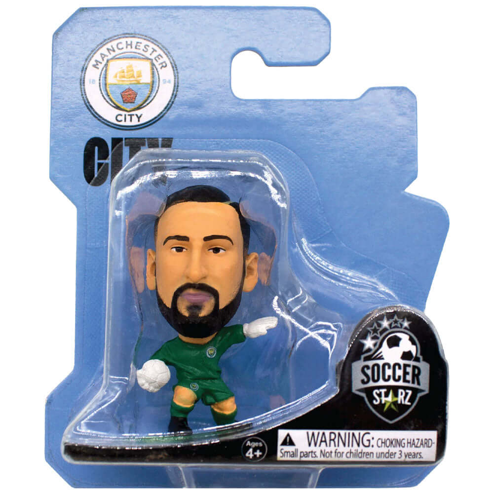 Manchester City FC SoccerStarz Donnarumma LKT Sport Gianluigi Donnarumma Soccerstarz collectable figureFeatures classic Man City goalkeepers home kitStands 5cm tall on a green baseOfficial licensed productApprox 5cm x 2.5cm x 2.5cm Action Figures