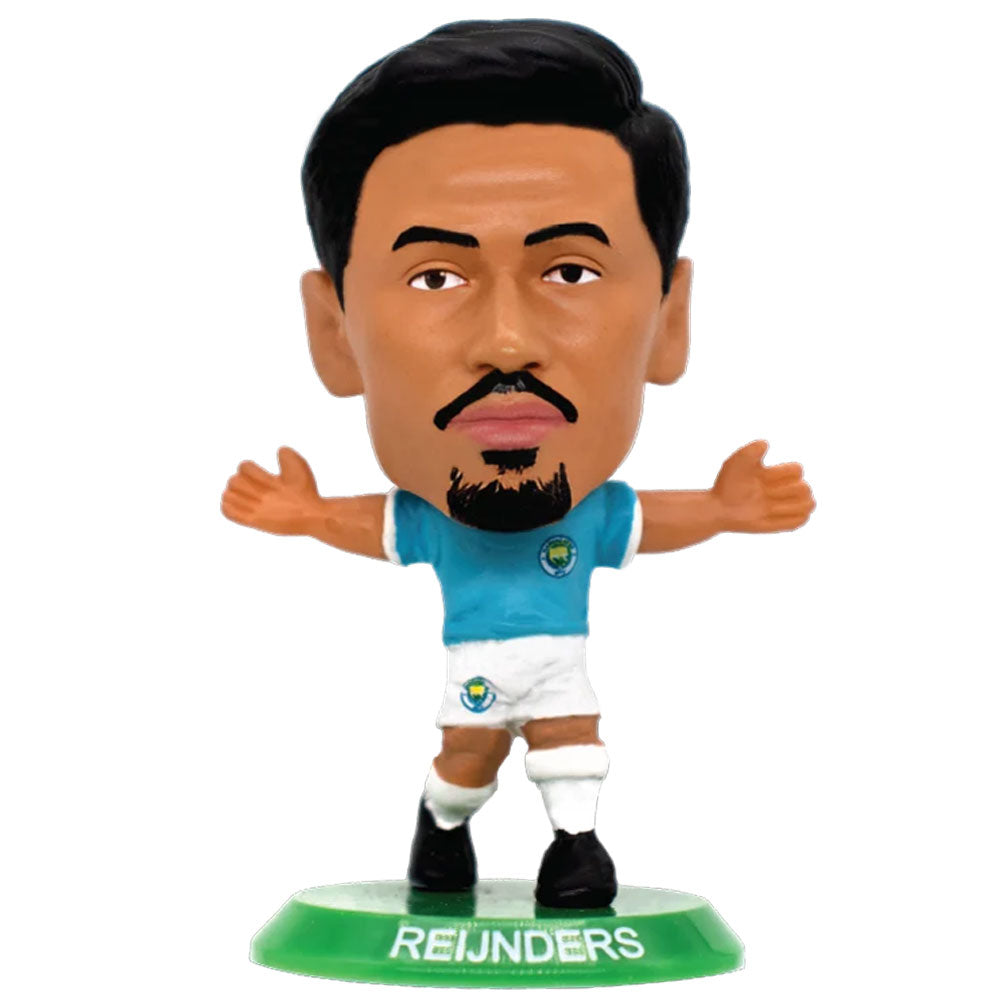 Manchester City FC SoccerStarz Reijnders LKT Sport Tijjani Reijnders Soccerstarz collectable figureFeatures classic Man City home kitStands 5cm tall on a green baseOfficial licensed productApprox 5cm x 2.5cm x 2.5cm Figurines