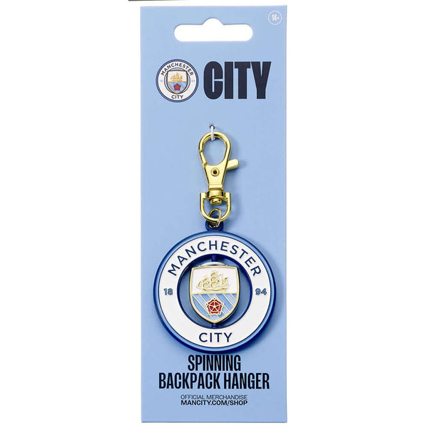 Manchester City FC Spinner Bag Charm LKT Sport Bright, colourful and highly detailed metal bag charmFeaturing a spinning center with the City crestWith a lobster claw claspOfficial licensed productApprox 50mm x 50mm Charms