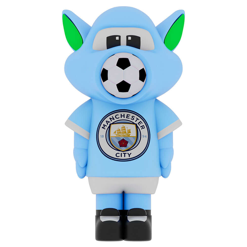 Manchester City FC Squeeze Popper LKT Sport Funky City Squeeze Popper with 4 soft foam ballsSimply place a foam ball into the popper's mouth, squeeze the squishy belly and launch soft foam balls up to approximately 6 metresSuitable for ages 3+Official lic