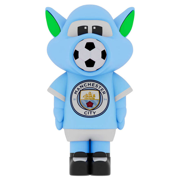 Manchester City FC Squeeze Popper LKT Sport Funky City Squeeze Popper with 4 soft foam ballsSimply place a foam ball into the popper's mouth, squeeze the squishy belly and launch soft foam balls up to approximately 6 metresSuitable for ages 3+Official lic