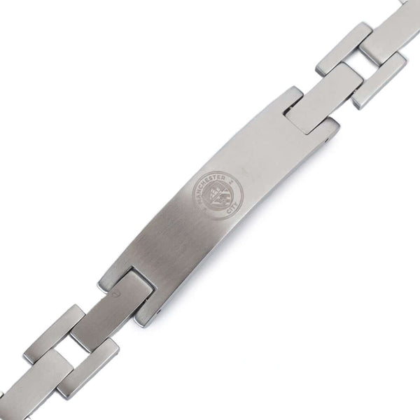 Manchester City FC Stainless Steel Bracelet LKT Sport Classic design stainless steel link braceletFeaturing a club crest engraved plateOfficial licensed productApprox 22cm x 1cm Bracelets