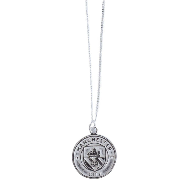 Manchester City FC Sterling Silver Pendant & Chain LKT Sport Sterling silver pendant and necklaceFeaturing a Man City crest pendant on a chain necklaceWith a lobster claspOfficial licensed productChain approx 49cm (19in)Pendant Approx 18mm x 18mm Charms &