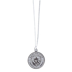 Manchester City FC Sterling Silver Pendant & Chain LKT Sport Sterling silver pendant and necklaceFeaturing a Man City crest pendant on a chain necklaceWith a lobster claspOfficial licensed productChain approx 49cm (19in)Pendant Approx 18mm x 18mm Charms &
