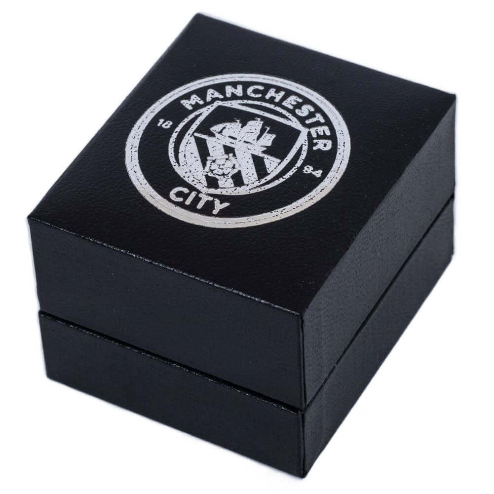 Manchester City FC Sterling Silver Stud Earring LKT Sport Highly detailed sterling silver shaped earringFeaturing the Manchester City crest on an earring studWith a butterfly back fixingOfficial licensed productApprox 10mm x 10mm Earrings