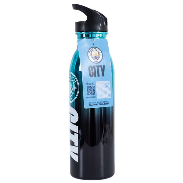Manchester City FC UV Metallic Drinks Bottle LKT Sport Stainless steel fade metallic camping style water bottleStriking UV metallic finish with white City crest and textScrew top lid with a closable clear drinking spoutOfficial licensed productApprox 700m