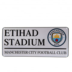 Manchester City FC White Street Sign LKT Sport Football>Premier League>Manchester City FC Novelty Signs