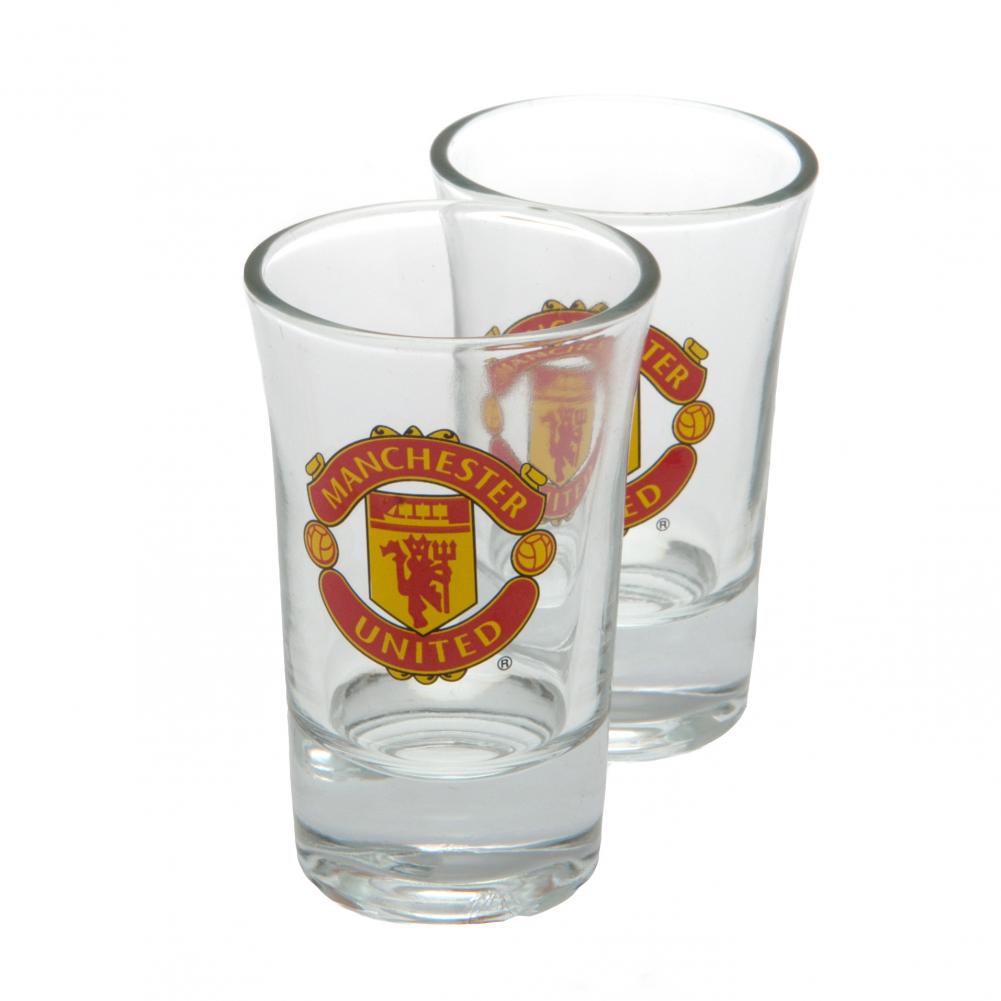Manchester United FC 2pk Shot Glass Set LKT Sport Football>Premier League>Manchester United FC Shot Glasses