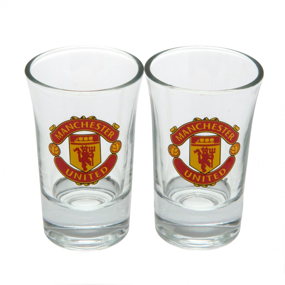 Manchester United FC 2pk Shot Glass Set LKT Sport Football>Premier League>Manchester United FC Shot Glasses