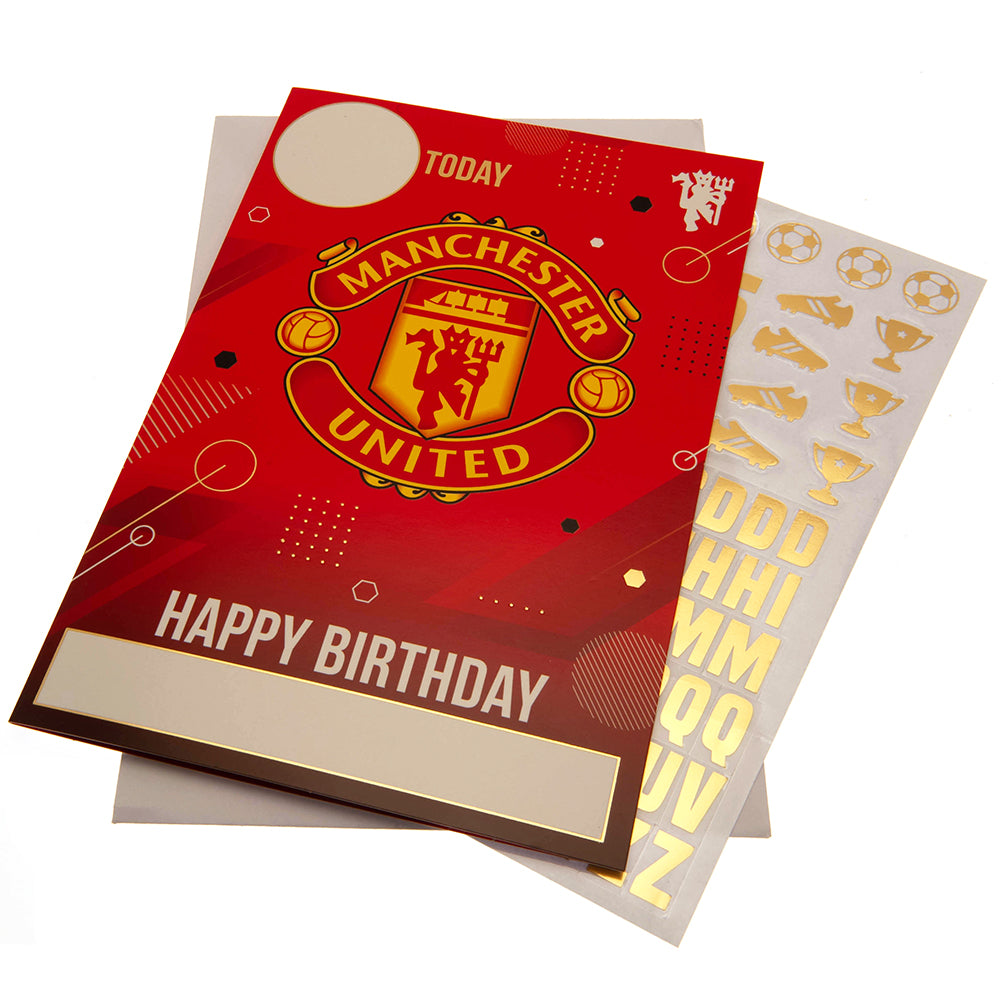 Manchester United FC Birthday Card With Stickers LKT Sport Football>Premier League>Manchester United FC Greeting Cards