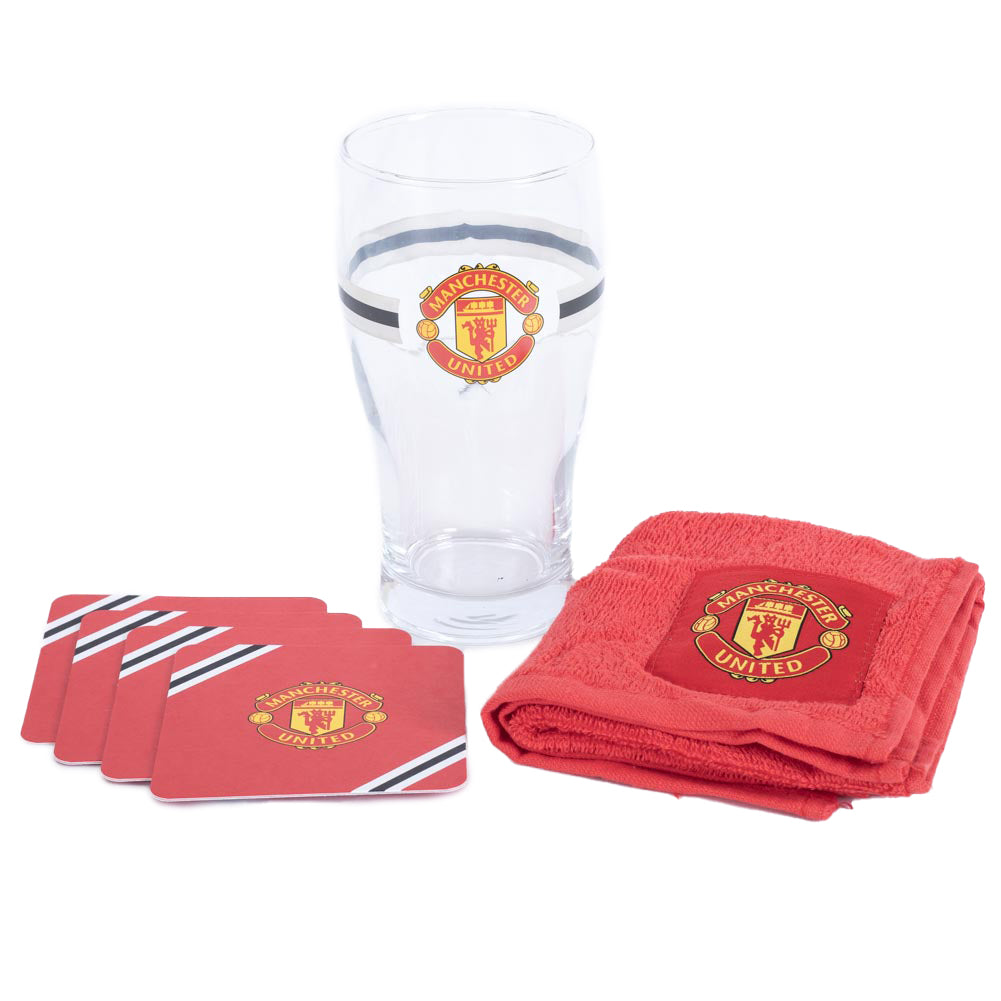 Manchester United FC Core Stripe Mini Bar Set LKT Sport Football>Premier League>Manchester United FC Drinkware Sets