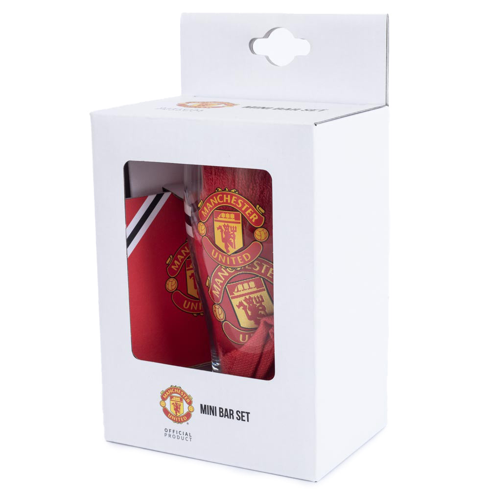 Manchester United FC Core Stripe Mini Bar Set LKT Sport Football>Premier League>Manchester United FC Drinkware Sets
