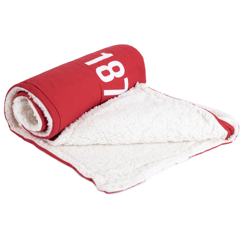Manchester United FC Core Stripe Sherpa Fleece Blanket LKT Sport Football>Premier League>Manchester United FC Throw Blankets
