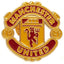 Manchester United FC Crest Badge LKT Sport Metal crest shaped pin badge Die stamped design with full colour enamel infill With butterfly clasp fixing Metal alloy with gold style finish Official licensed product Approx 25mm x 25mm On a backing card Pins