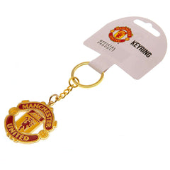 Manchester United FC Crest Keyring LKT Sport Metal crest shaped keyring with chain and split ringDie stamped design with full colour enamel infillMetal alloy with gold style finishOfficial licensed productApprox 45mm x 40mm Keychains