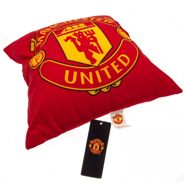 Manchester United FC Cushion LKT Sport Vibrant red cushion featuring a large full colour Man United club crestDesign repeated on the reverse52% Polyester 48% Cotton spot cleanOfficial licensed productApprox 40cm x 40cm Throw Pillows