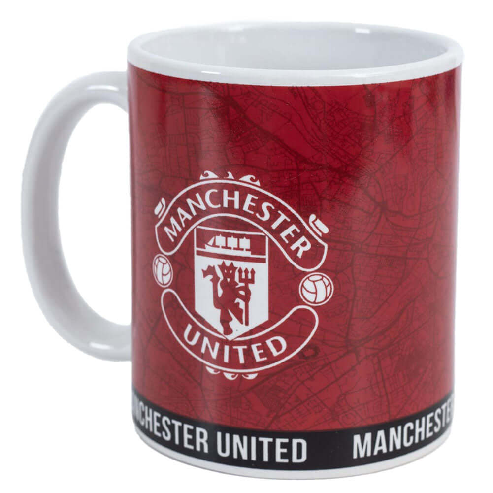 Manchester United FC Identity Mug LKT Sport Ceramic everyday coffee mugIdentity design featuring Manchester United text and white club crestsGlazed kiln fired finish with white handleOfficial licensed productApprox 315ml (11oz)Approx 9cm tall, 8cm in diam Hauptbild