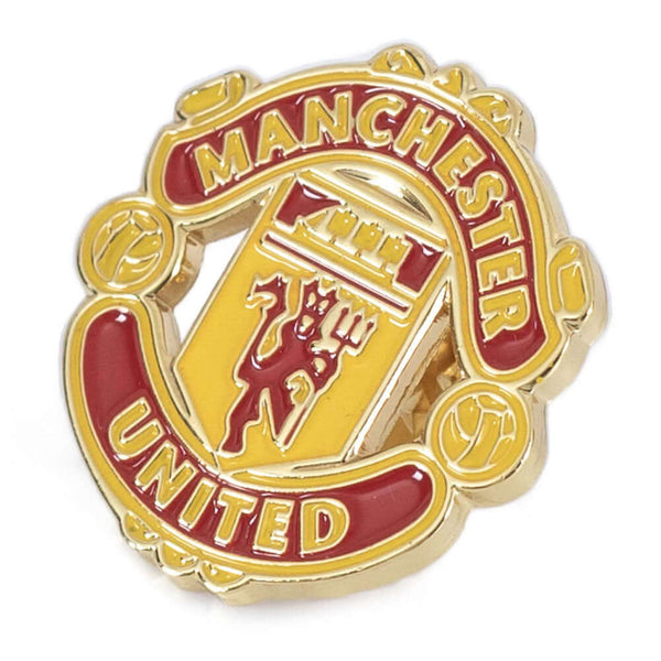 Manchester United FC Keyring & Badge Set LKT Sport Metal crest shaped keyring with chain and split ringCrest shaped pin badge with stud fasteningDie stamped design with full colour enamel infillMetal alloy with gold style finishOfficial licensed productKe