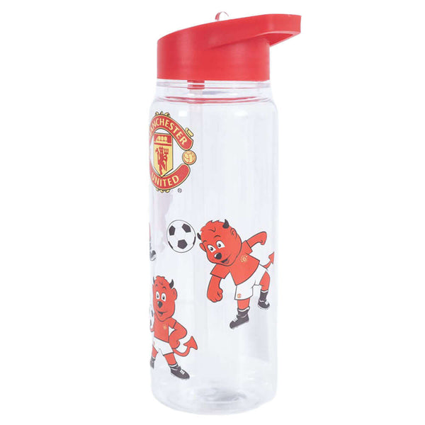 Manchester United FC Kids Mascot Drinks Bottle LKT Sport Lightweight clear drinks bottleMascot design bottle with a full colour United crestWith a screw top lid and a closable drinking spoutOfficial licensed productApprox 600ml (21oz)Approx 21cm tall, 7cm