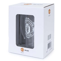 Manchester United FC Mono Crest Stein Glass Tankard LKT Sport Glass stein tankardFeaturing a white Manchester United club crestOfficial licensed productApprox 425ml (15oz)Approx 15cm tall, 7cm in diameter Beer Glasses
