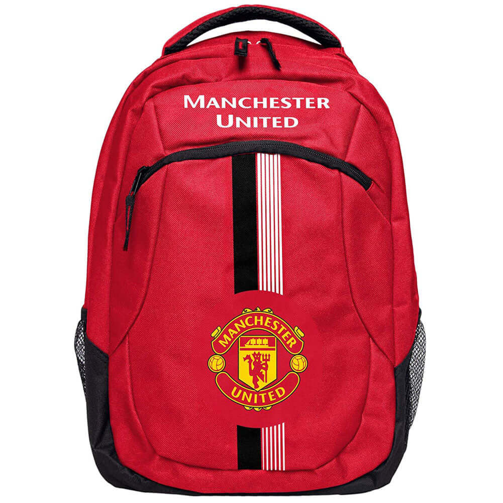 Manchester United FC Ultra Action Backpack LKT Sport Ultra design backpack featuring Manchester United text and full colour club crestMain compartment has a large double zipped opening for easy accessInternal elasticated pouch and front zipped pocket2 mes