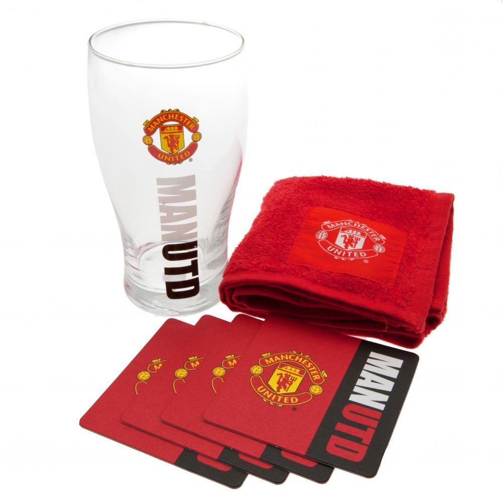 Manchester United FC Wordmark Mini Bar Set LKT Sport Football>Premier League>Manchester United FC Drinkware Sets