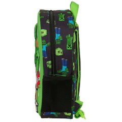 Minecraft 3D Junior Backpack LKT Sport Green 3D backpack featuring Creeper with a repeat pattern on the backMain compartment has a large zipped opening for easy accessPadded adjustable shoulder straps and a carry handleAdditional mesh side panelWipe clean