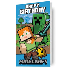 Minecraft Alex & Creeper Birthday Card LKT Sport Entertainment>Gaming>Minecraft Greeting Cards