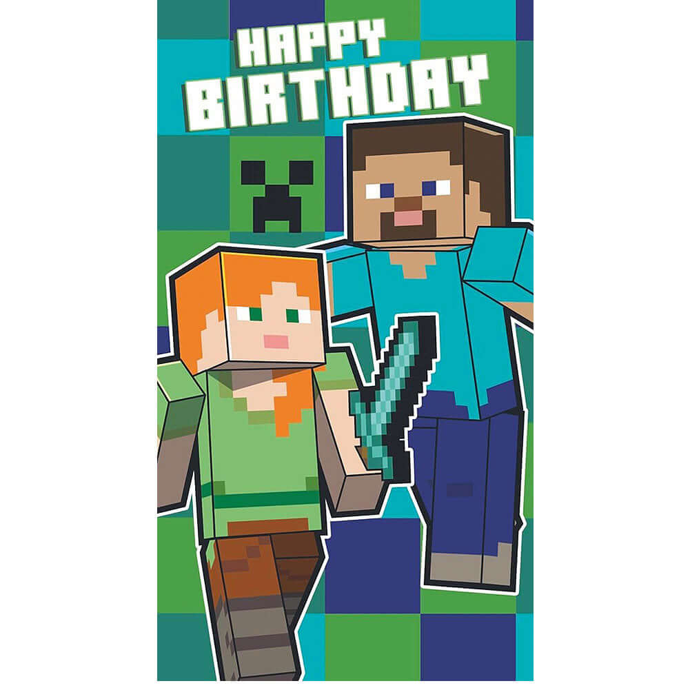 Minecraft Birthday Card With Stickers LKT Sport Entertainment>Gaming>Minecraft Greeting Cards